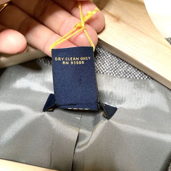 Brooks Brothers Womens 8 Wool Blend Herringbone Short Blazer 3/4 Sleeve New Tag - Picture 9 of 11